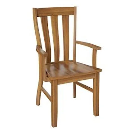 Customizable Solid Wood Dining Arm Chair